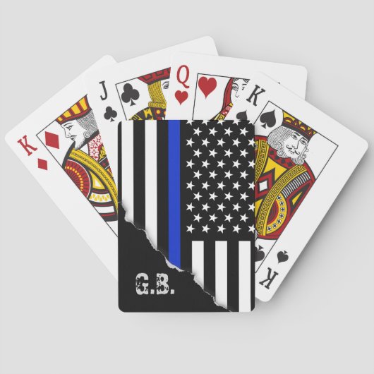 Heftige heraus dünn Flaggen-Gewohnheits-Initialen Spielkarten (Rückseite)