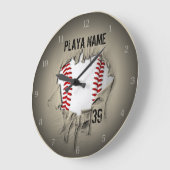 Heftiger Baseball Große Wanduhr (Winkel)