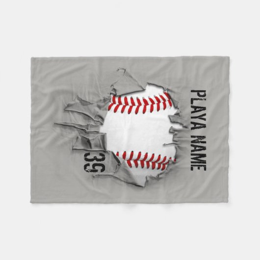 Heftiger Baseball (personalisiert) Fleecedecke (Vorderseite (Horizontal))