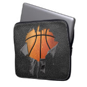 Heftiger Basketball (gemasert) Laptopschutzhülle (Vorderseite Links)