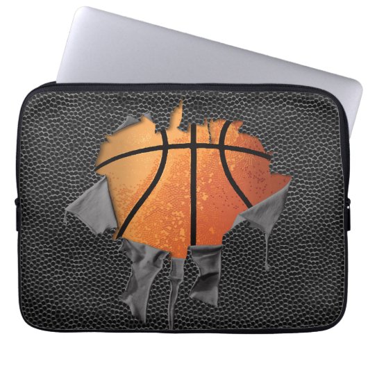 Heftiger Basketball (gemasert) Laptopschutzhülle (Vorderseite)