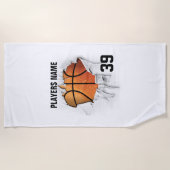 Heftiger Basketball Strandtuch (Vorderseite)