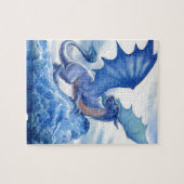 Heftiger blauer Drache Puzzle (Horizontal)