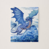 Heftiger blauer Drache Puzzle (Vertikal)