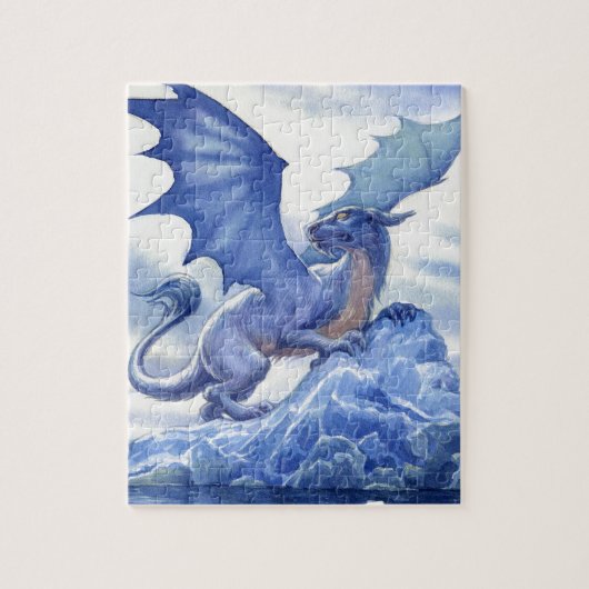 Heftiger blauer Drache Puzzle (Vertikal)