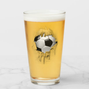 Heftiger Fußball Glas