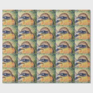 Heftiger gelber und schwarzer Vogel Geschenkpapier