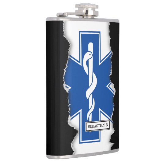 Heftiger heraus EMT Sanitäter-Symbol-individueller Flachmann (Rechts)