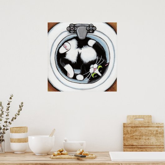 Heftigkeit (v3) in Braun | Katzenkunst Poster (Küche)