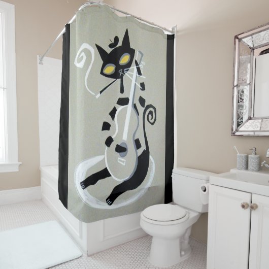 Heftkatze Duschvorhang (Beispiel)