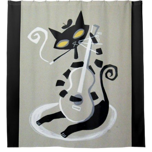 Heftkatze Duschvorhang (Vorderseite)