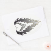 Heftklammer : Silber Ovaler Aufkleber (Umschlag)