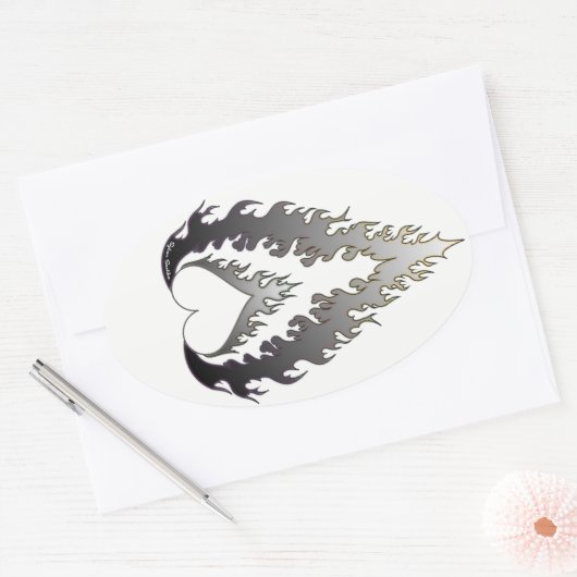 Heftklammer : Silber Ovaler Aufkleber (Umschlag)