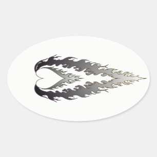 Heftklammer : Silber Ovaler Aufkleber