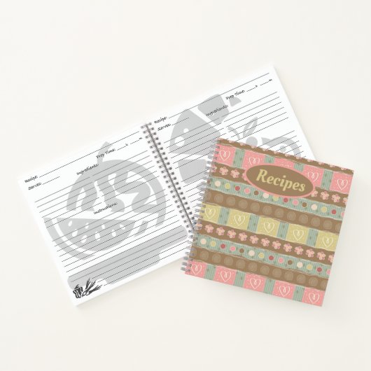 Heftmuster-Rezept-Notebooks Notizblock (Innenseite)