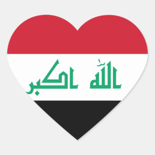 Heftpflaster für die Irak-Flagge Herz-Aufkleber