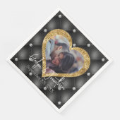 Heftrahmen für Foto Schwarz & Gold Diamanten Serviette (Ecke)