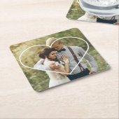 Heftrahmen Modernes Monogramm-Foto Rechteckiger Pappuntersetzer (angewinkelt)