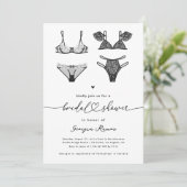 Heftschrift & Black Lace Lingerie Brautparty Einladung (Stehend Vorderseite)