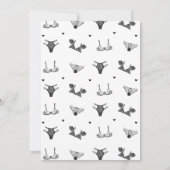 Heftschrift & Black Lace Lingerie Brautparty Einladung (Rückseite)