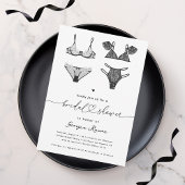 Heftschrift & Black Lace Lingerie Brautparty Einladung