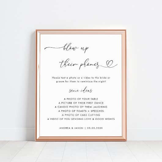 Heftschrift bläst ihre Telefone Hochzeitszeichen a Poster