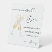 Heftschrift & Champagne Brautparty Mimosa Bar Sockelschild (Vorderseite)