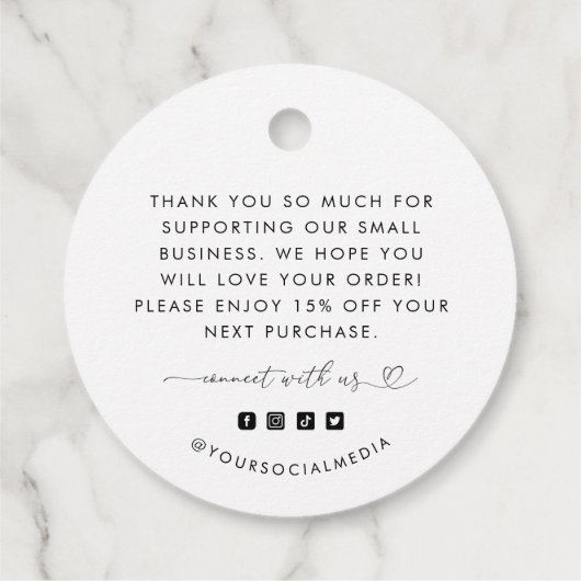 Heftschrift Dankeschön Logokombination Geschenkanhänger (Rückseite)