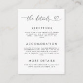 Heftschrift & Foto Hochzeitdetails Minimalistisch Begleitkarte (Vorderseite)