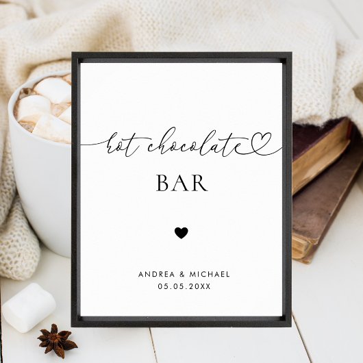 Heftschrift Hot Chocolate Bar Winter Wedding Sign Poster