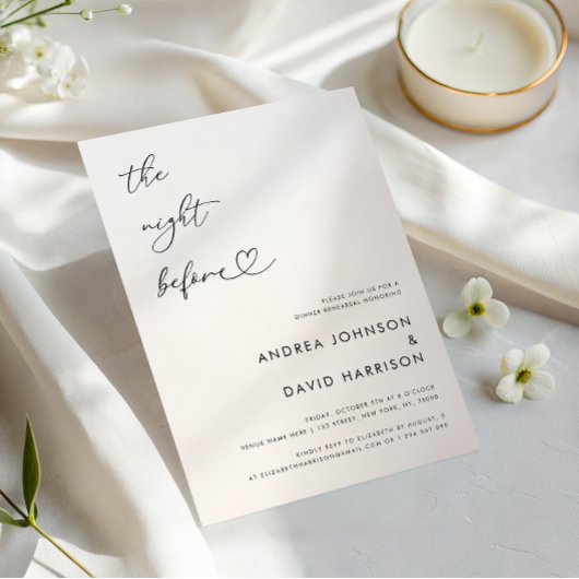 Heftschrift The Night Before Probe Dinner Einladung