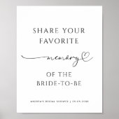 Heftskript ein Memory-Brautparty-Zeichen freigeben Poster (Vorne)