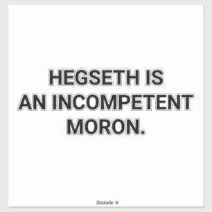 HEGSETH IST EIN Dummkopf Hankamer Artjunkhaus Comi Aufkleber