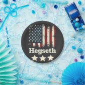 Hegseth Trump Administration American Flag Pappteller (Party)