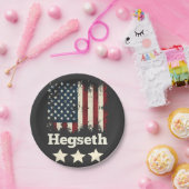 Hegseth Trump Administration American Flag Pappteller (Party)