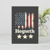 Hegseth Trump Administration American Flag Save The Date (Stehend Vorderseite)
