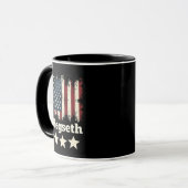 Hegseth Trump Administration American Flag Tasse (Vorderseite Links)