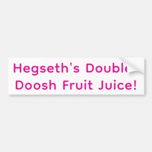 Hegseths Double-Doosh-Fruchtsaft Artjunkhaus  Autoaufkleber