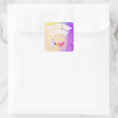 Hehe durch Leben Quadratischer Aufkleber (Tasche)