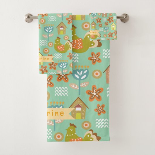 Hehe House Country Skandinavien Aquamarin Badhandtuch Set (Insitu)