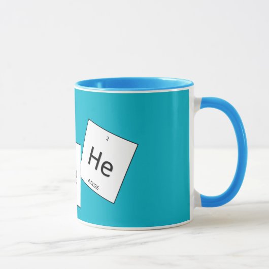 Hehehe Helium-Lachgas-Element-Wortspiel-Schale Tasse (Rechts)