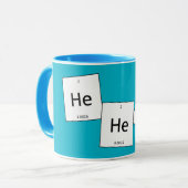 Hehehe Helium-Lachgas-Element-Wortspiel-Schale Tasse (Vorderseite Links)