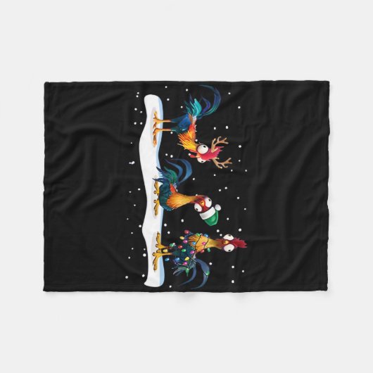 Hei Hei Chicken Christmas - Uni Fleecedecke (Vorderseite (Horizontal))