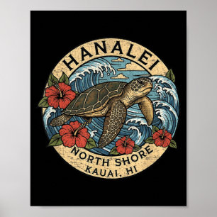 Hei-Seeschildkröte Kauai Hawaii Urlaub Hawaiianisc Poster