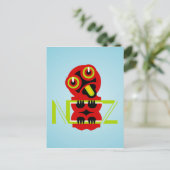 Hei Tiki Maori Design NZ Text Art Postkarte (Stehend Vorderseite)