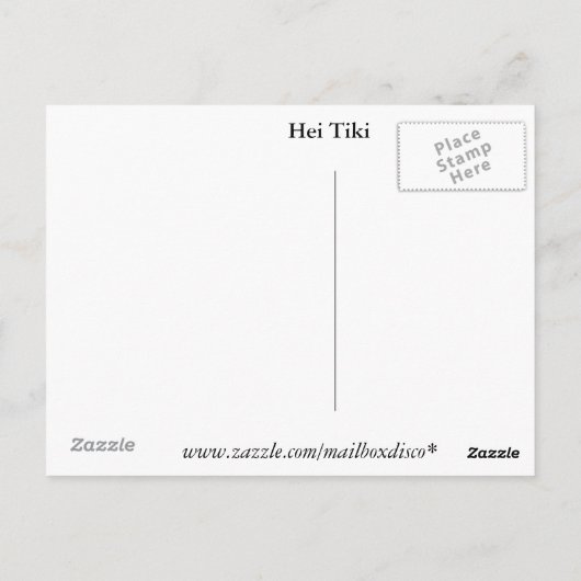 Hei Tiki Ukulele Aotearoa Postcard Postkarte (Rückseite)