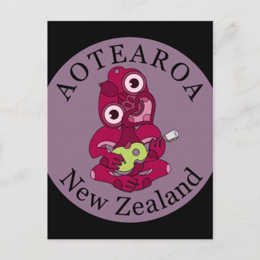 Hei Tiki Ukulele Aotearoa Postcard Postkarte (Vorderseite)