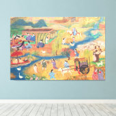 Heian Courtyard Scene: Tales from a Gilded Scroll Leinwanddruck (Insitu (Holzboden))