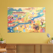 Heian Courtyard Scene: Tales from a Gilded Scroll Leinwanddruck (Insitu (Wohnzimmer))