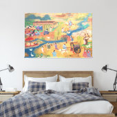 Heian Courtyard Scene: Tales from a Gilded Scroll  Leinwanddruck (Insitu (Schlafzimmer))